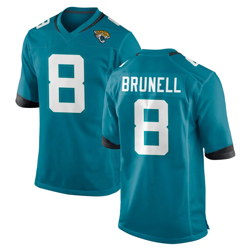 Punc J.Jaguars #8 Mark Brunell?Player Teal Home Game Stitched Jerseys