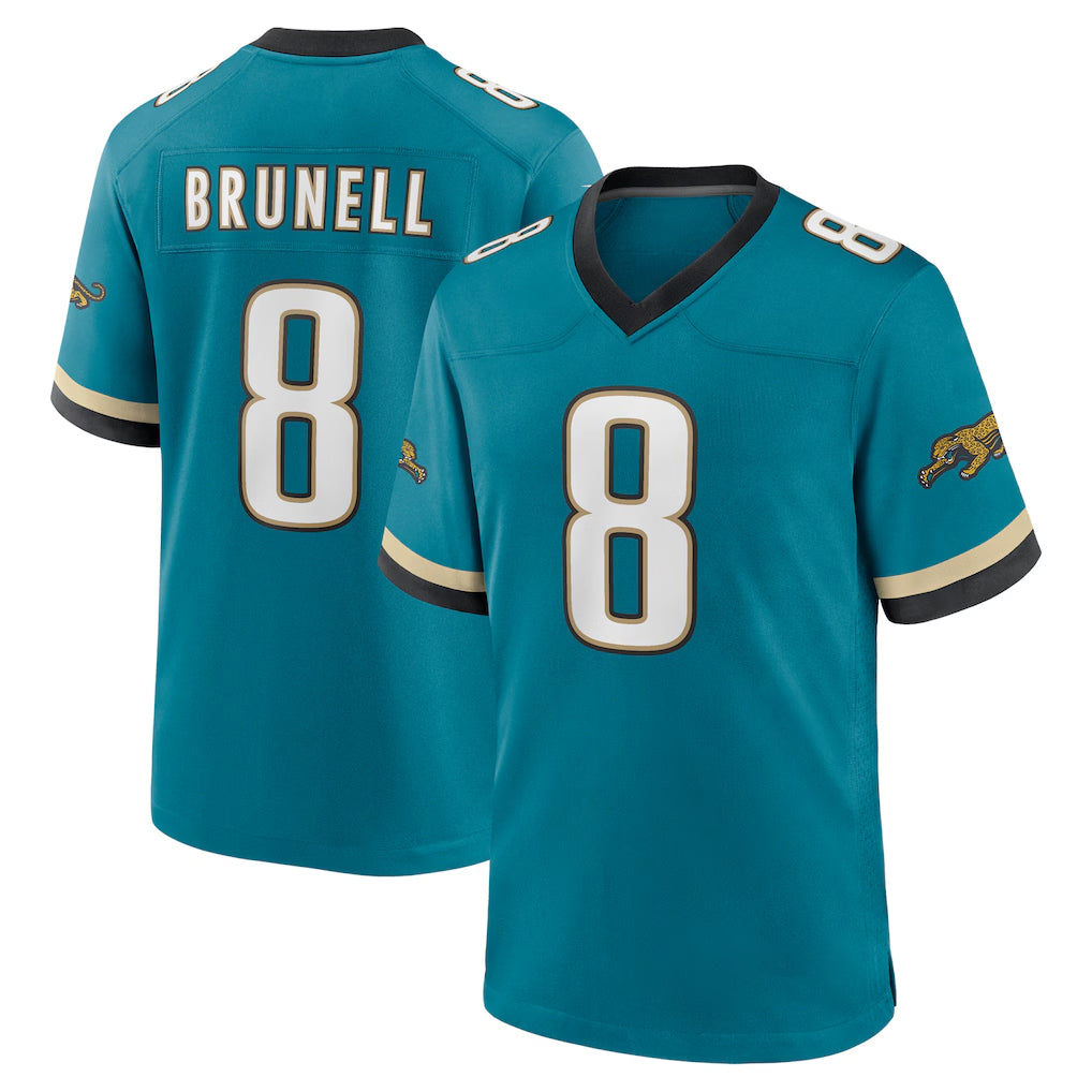 Punc J.Jaguars #8 Mark Brunell?Player Teal Prowler Throwback Limited Home Game Stitched Jerseys