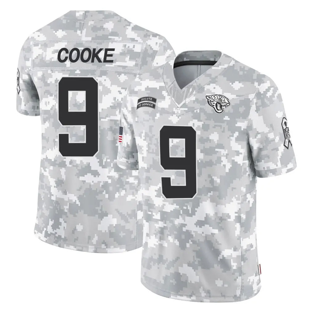 Punc J.Jaguars #9 Logan Cooke Player Arctic Camo Salute To Service Limited Game Stitched Jerseys