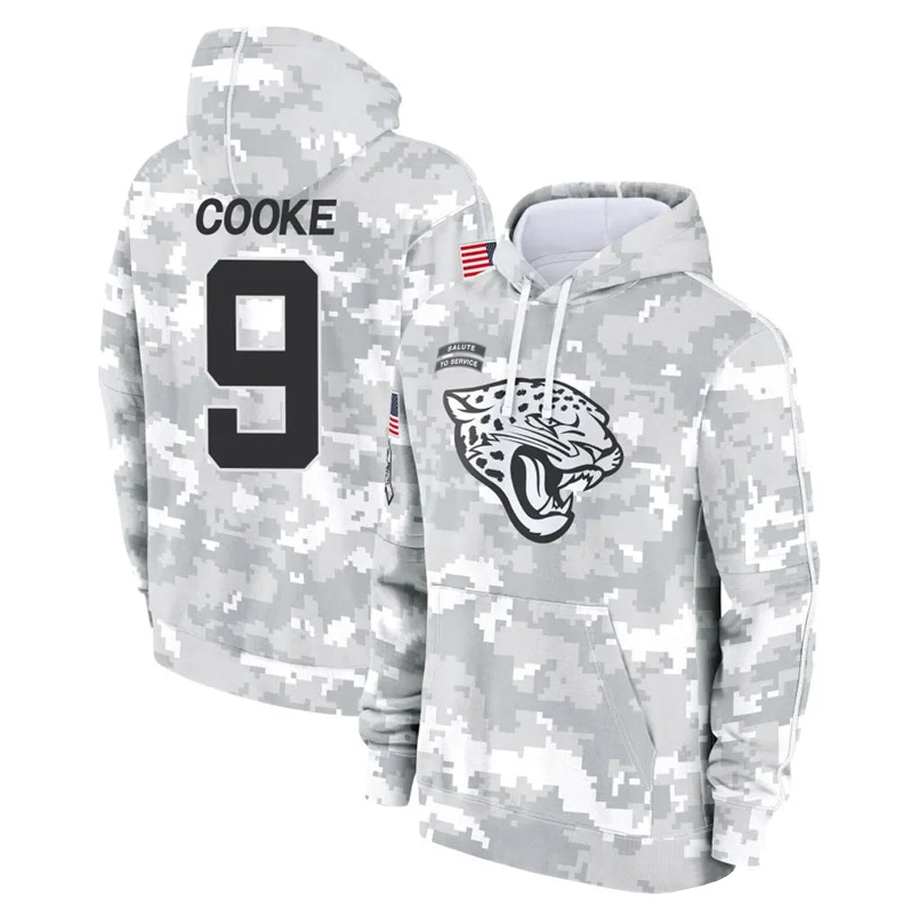 Punc J.Jaguars #9 Logan Cooke Player Arctic Camo Salute to Service Hoodies Limited Game Stitched Jerseys