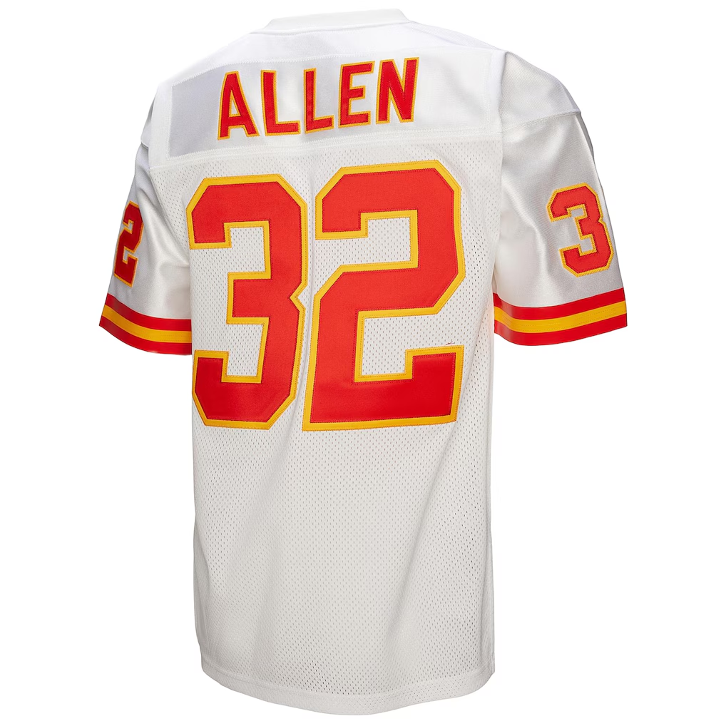 Punc KC.Chiefs 1994 #32 Marcus Allen Mitchell & Ness White Authentic Throwback Retired Player Jersey