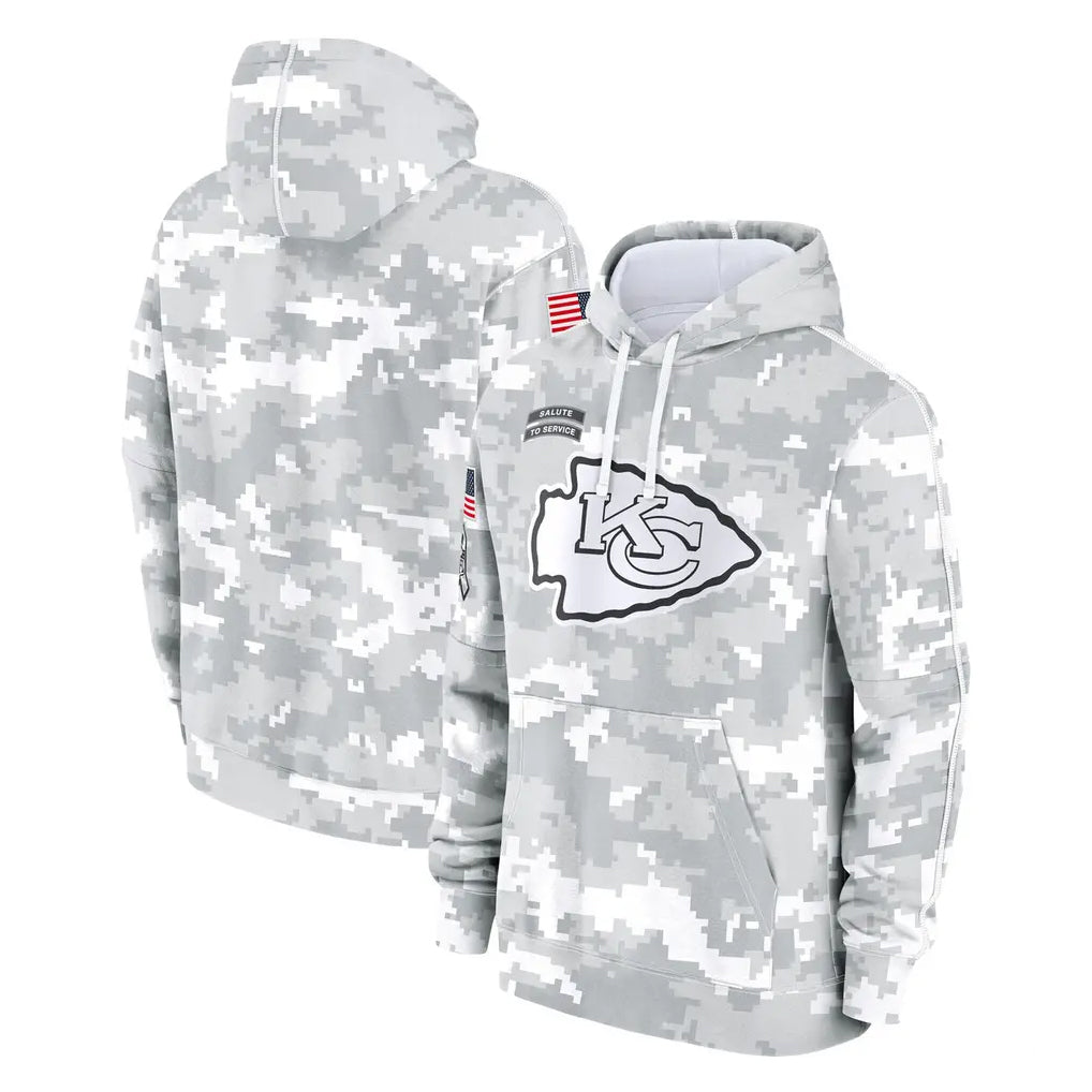 Punc KC.Chiefs Arctic Camo Salute to Service Hoodies Limited Game Blank Player Stitched Jerseys