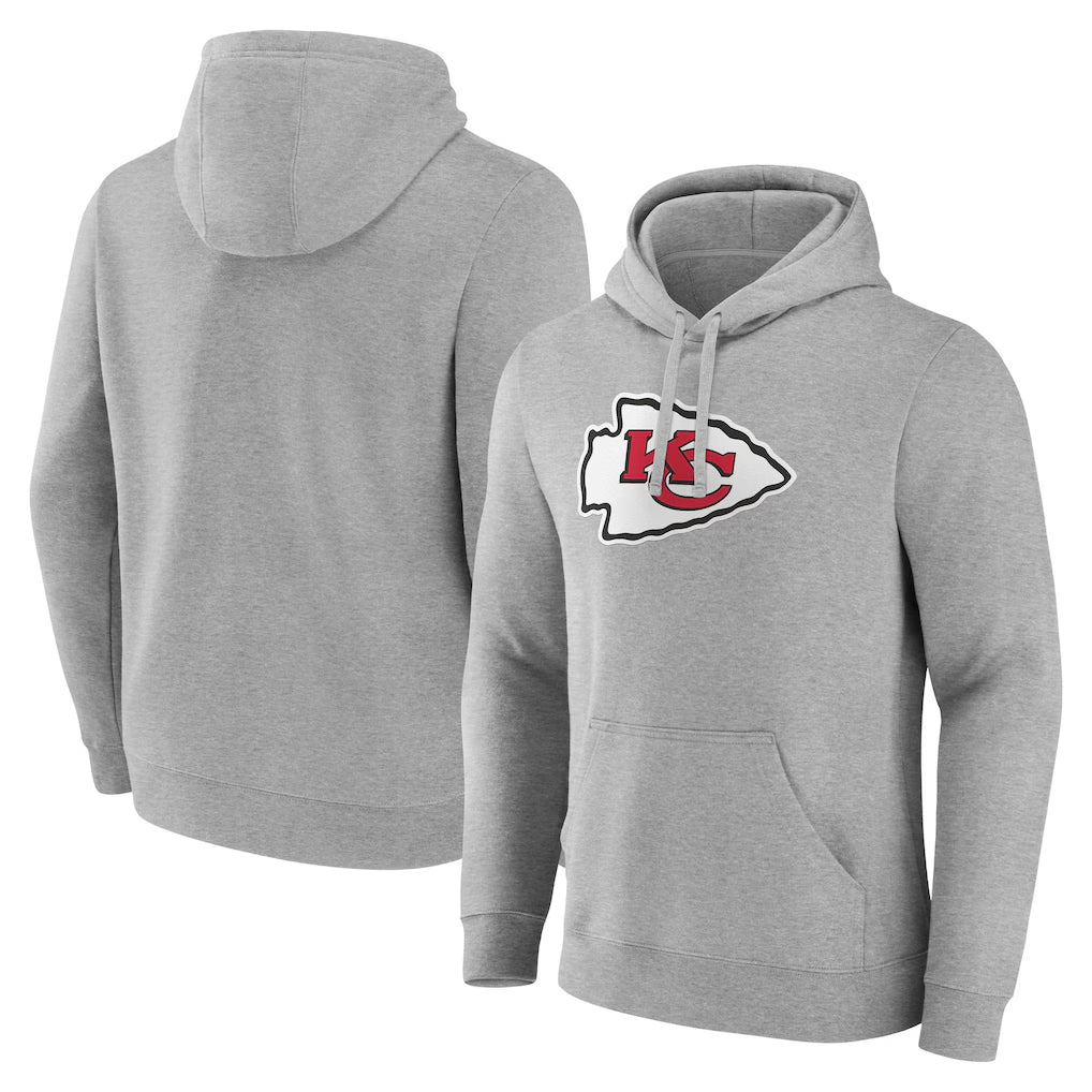 Punc KC.Chiefs Gray Pullover Hoodies Limited Blank Player Stitched Jerseys