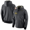 Punc KC.Chiefs Gray Salute to Service Hoodies Limited Game Blank Player Stitched Jerseys
