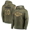 Punc KC.Chiefs #10 Isiah Pacheco Player Salute to Service Limited Olive Hoodies Stitched Jerseys
