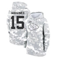 Punc KC.Chiefs #15 Patrick Mahomes Player Arctic Camo Salute to Service Hoodies Stitched Jerseys