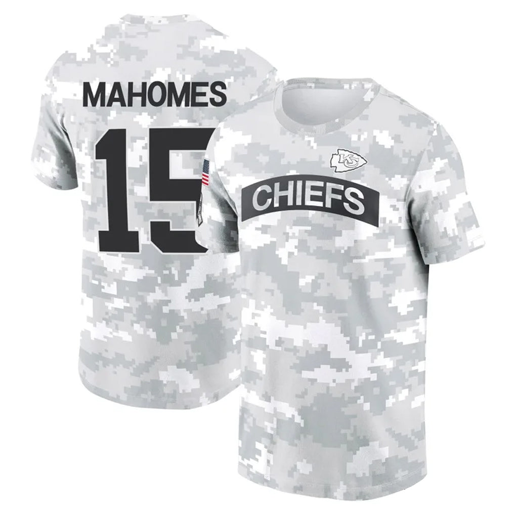 Punc KC.Chiefs #15 Patrick Mahomes Player Salute to Service Hoodies & T-Shirts Stitched Jerseys