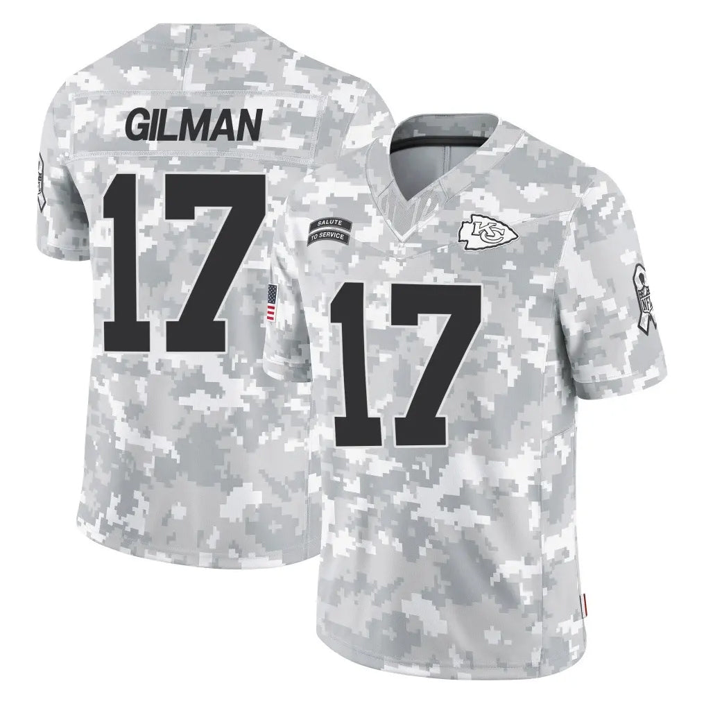 Punc KC.Chiefs #17 Alohi Gilman Player Arctic Camo Salute To Service Limited Game Stitched Jerseys