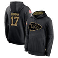 Punc KC.Chiefs #17 Alohi Gilman Player Black Salute to Service Hoodies Limited Game Stitched Jerseys