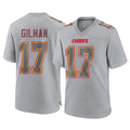 Punc KC.Chiefs #17 Alohi Gilman Player Gray Atmosphere Fashion Game Stitched Jerseys