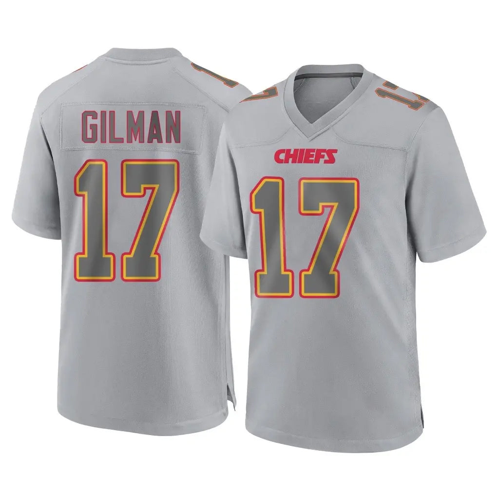 Punc KC.Chiefs #17 Alohi Gilman Player Gray Atmosphere Fashion Game Stitched Jerseys