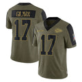 Punc KC.Chiefs #17 Alohi Gilman Player Olive Salute To Service Limited Game Stitched Jerseys