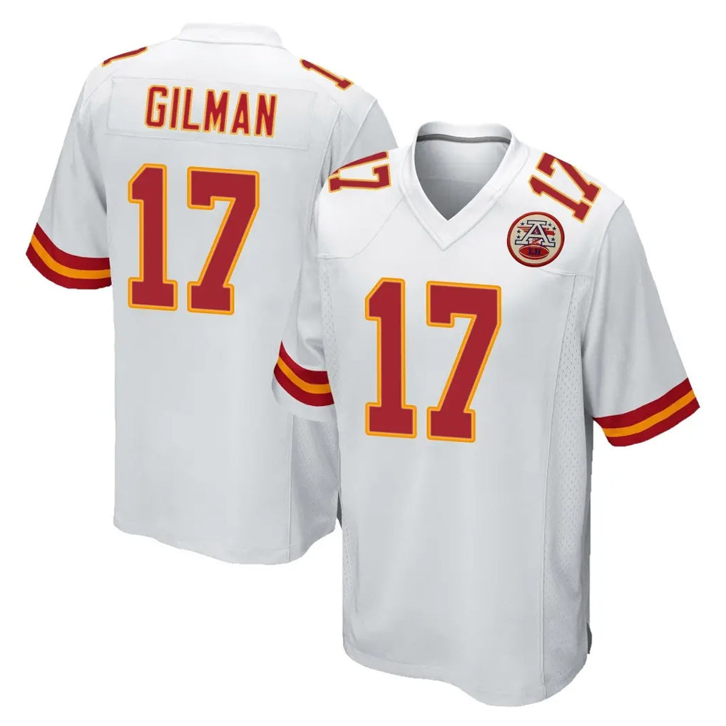 Punc KC.Chiefs #17 Alohi Gilman Player White Home Game Stitched Jerseys