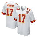 Punc KC.Chiefs #17 Alohi Gilman Player White Home Game Stitched Jerseys