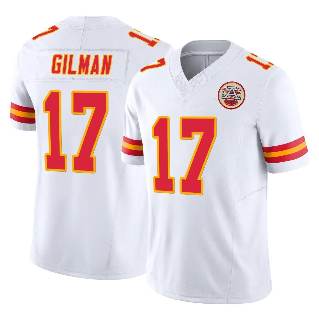 Punc KC.Chiefs #17 Alohi Gilman Player White Limited Vapor F.U.S.E. Home Game Stitched Jerseys