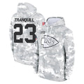 Punc KC.Chiefs #23 Drue Tranquill Player Arctic Camo Salute to Service Hoodies Limited Game Stitched Jerseys