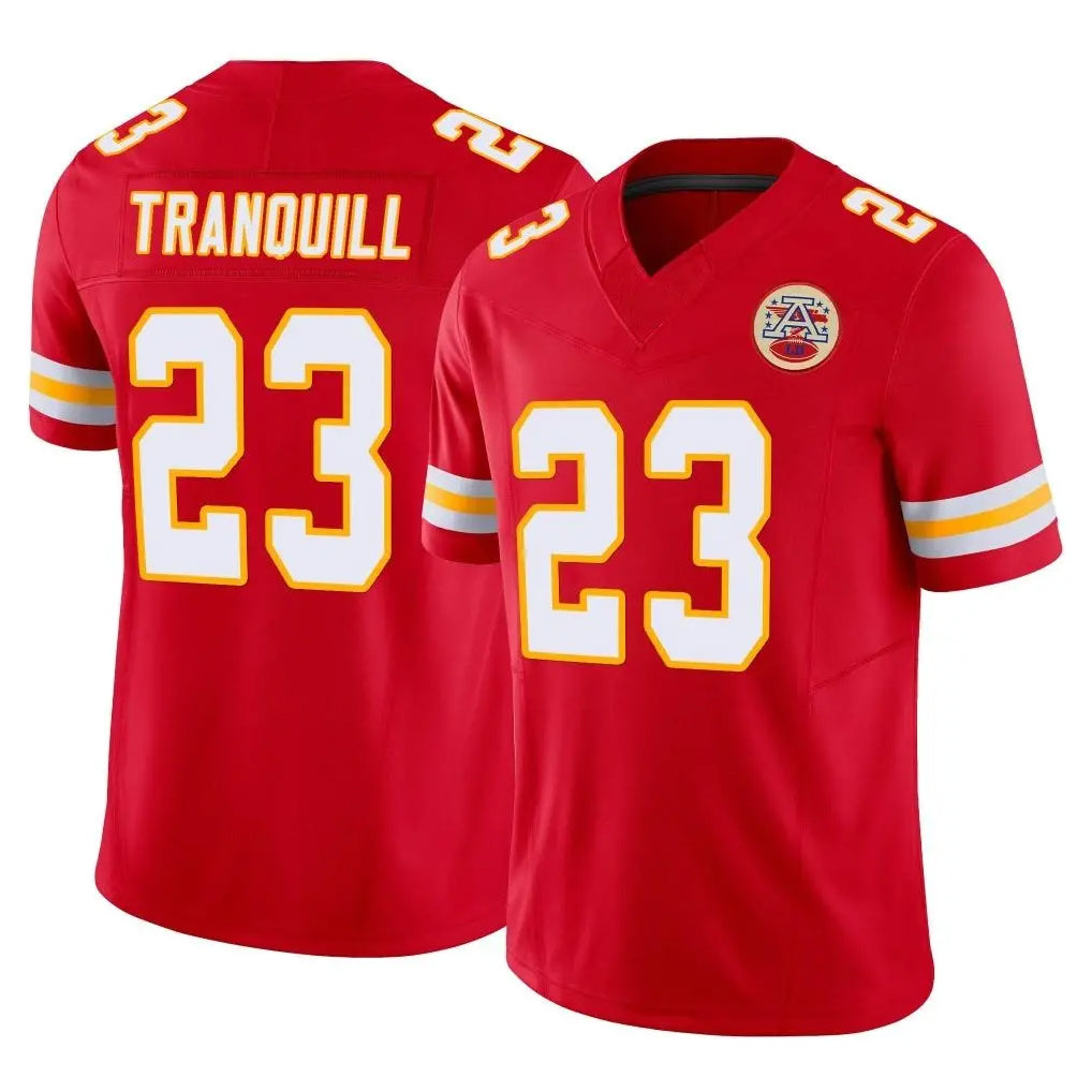 Punc KC.Chiefs #23 Drue Tranquill Player Red Limited Vapor F.U.S.E. Home Game Stitched Jerseys