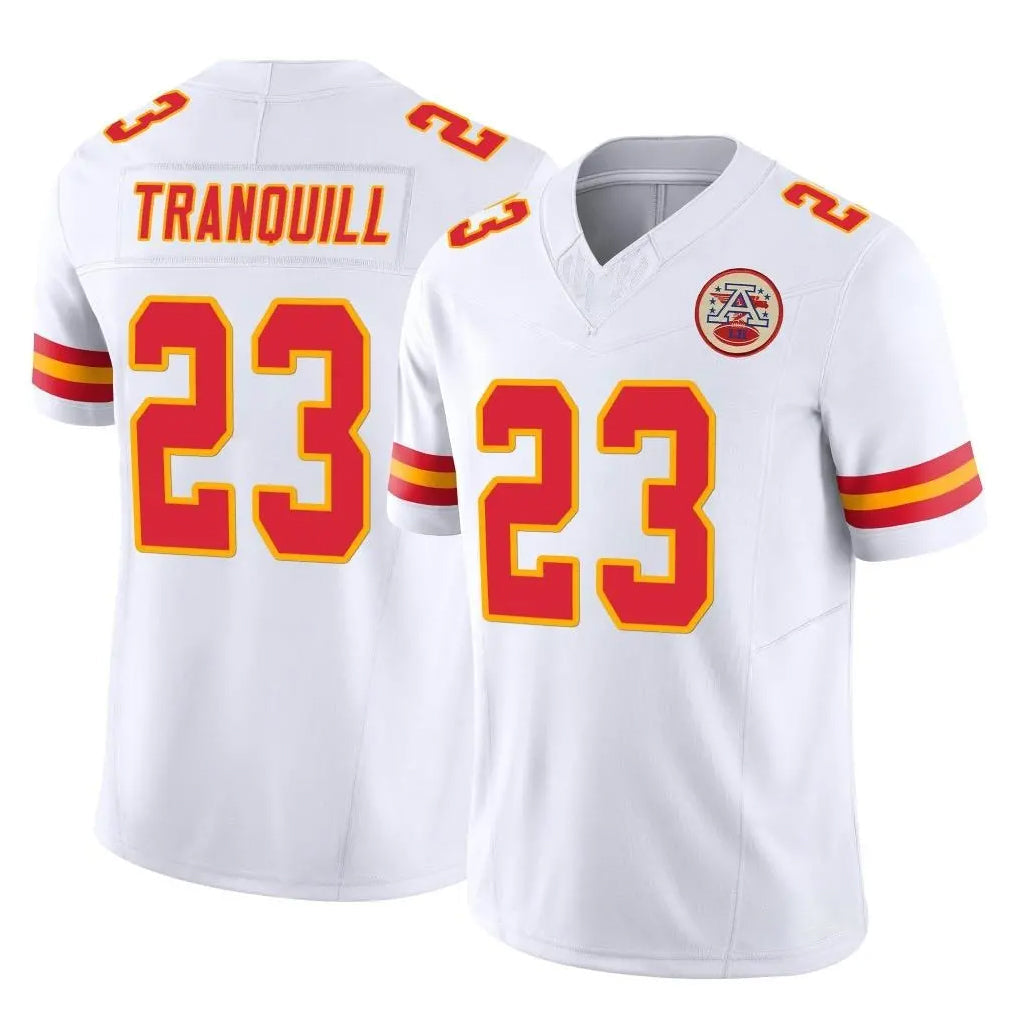Punc KC.Chiefs #23 Drue Tranquill Player White Limited Vapor F.U.S.E. Home Game Stitched Jerseys
