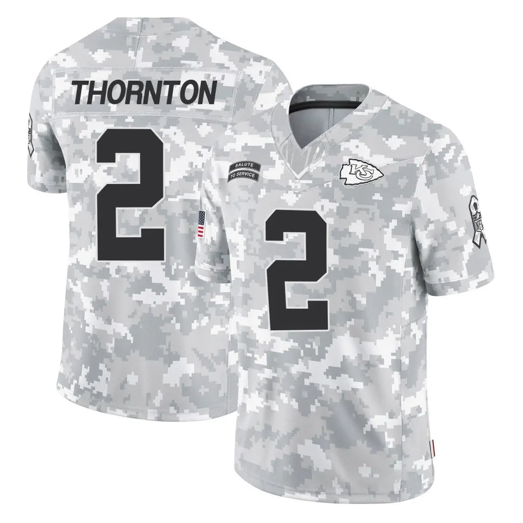 Punc KC.Chiefs #2 Tyquan Thornton Player Arctic Camo Salute To Service Limited Game Stitched Jerseys