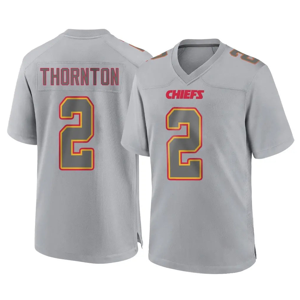 Punc KC.Chiefs #2 Tyquan Thornton Player Gray Atmosphere Fashion Game Stitched Jerseys
