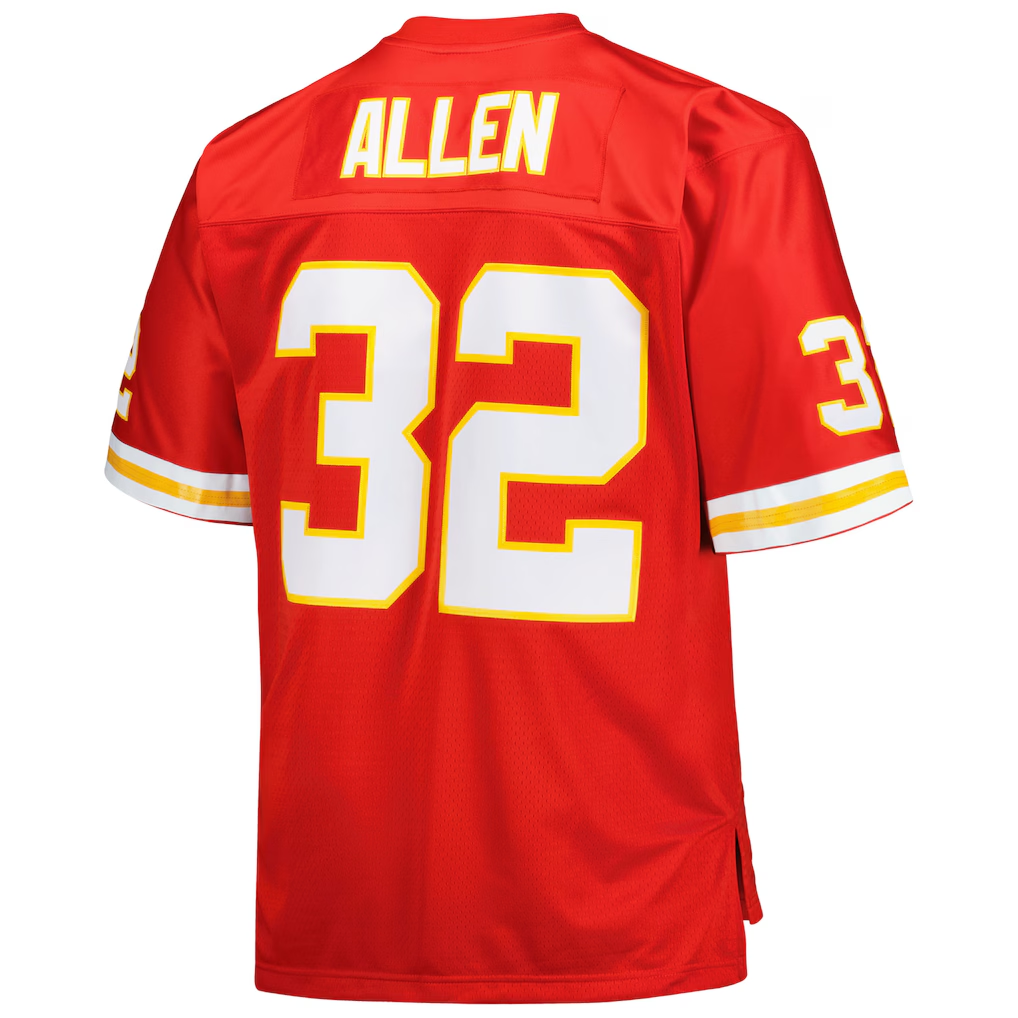 Punc KC.Chiefs #32 Marcus Allen Mitchell & Ness Red Big & Tall 1994 Retired Player Replica Jersey