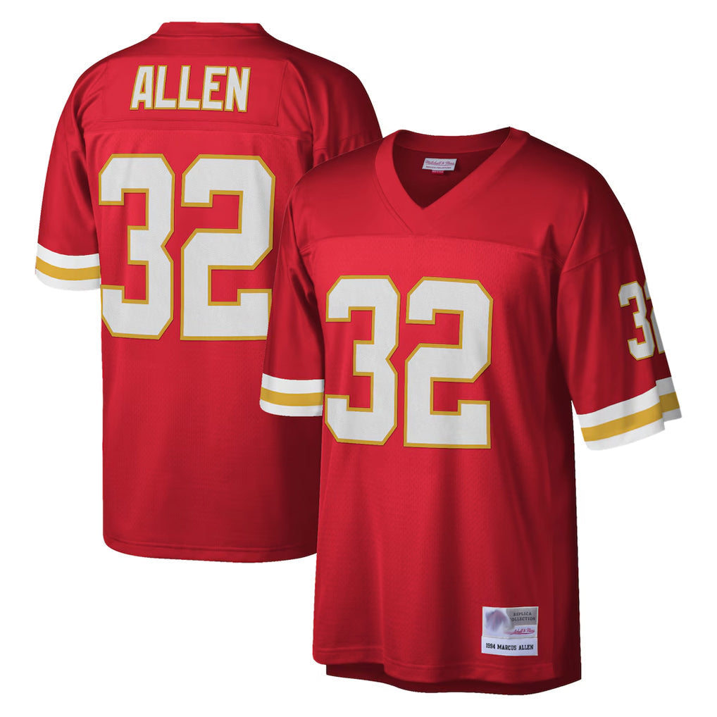 Punc KC.Chiefs #32 Marcus Allen Player Red Mitchell & Ness Legacy Replica Stitched Jerseys