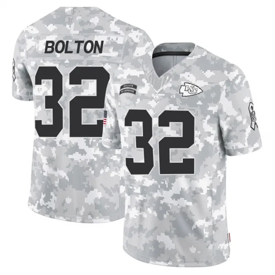 Punc KC.Chiefs #32 Nick Bolton Player Arctic Camo Salute to Service Limited Stitched Jerseys