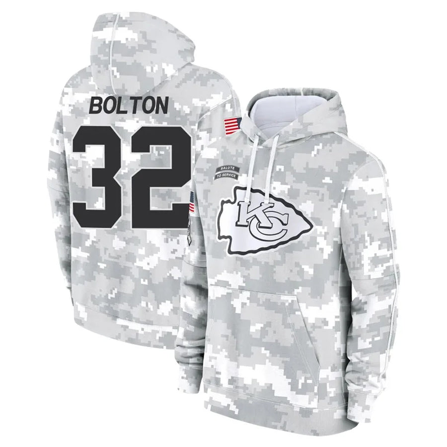 Punc KC.Chiefs #32 Nick Bolton Player Salute to Service Hoodies Stitched Jerseys