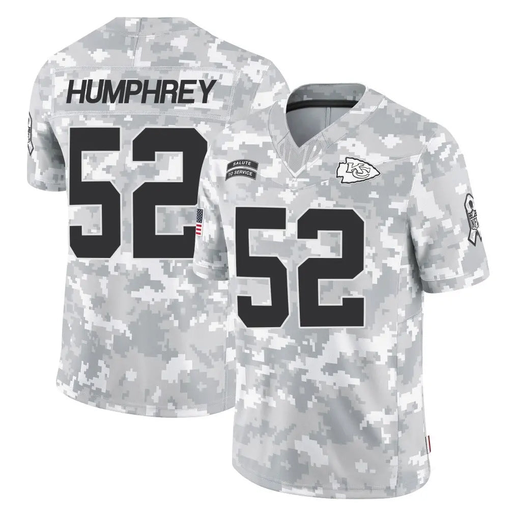 Punc KC.Chiefs #52 Creed Humphrey Player Arctic Camo Salute To Service Limited Game Stitched Jerseys