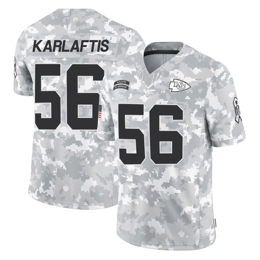 Punc KC.Chiefs #56 George Karlaftis Player Arctic Camo Salute To Service Limited Game Stitched Jerseys