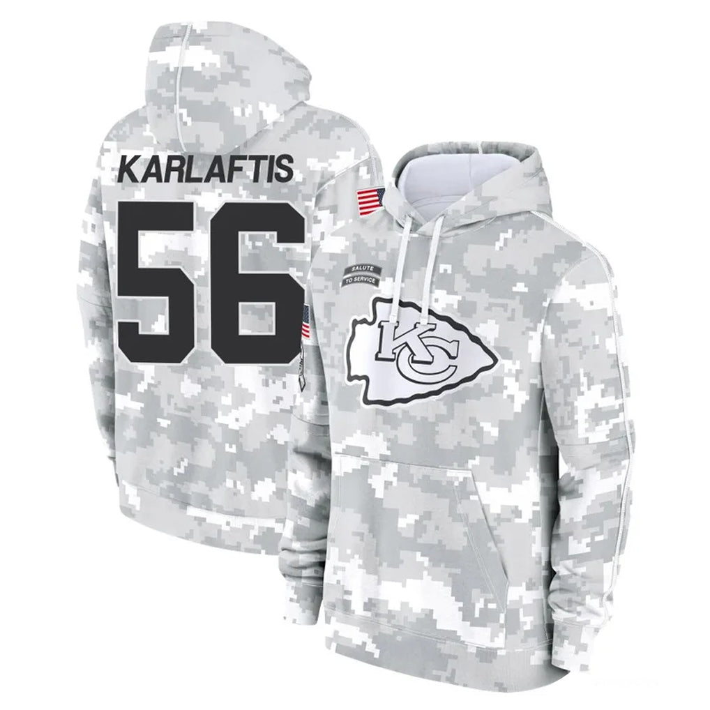 Punc KC.Chiefs #56 George Karlaftis Player Arctic Camo Salute to Service Hoodies Limited Game Stitched Jerseys