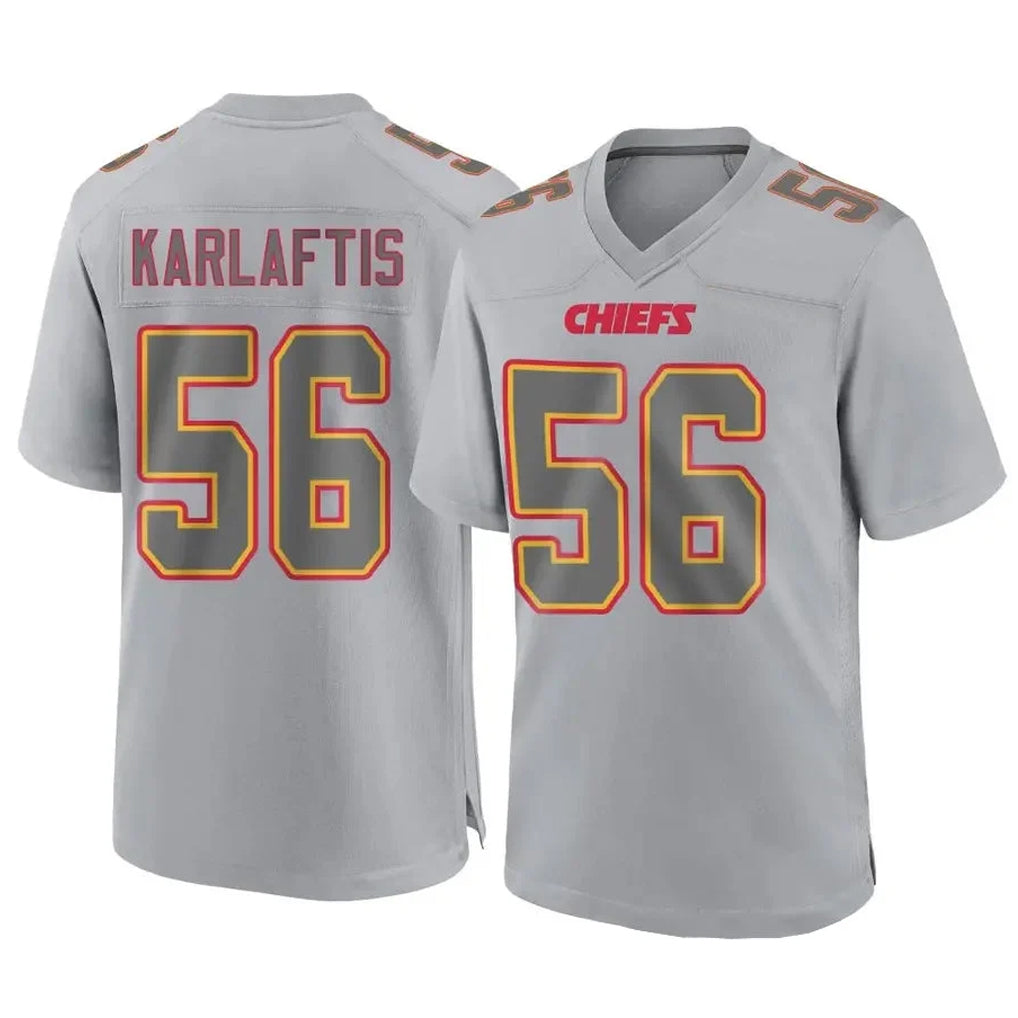 Punc KC.Chiefs #56 George Karlaftis Player Gray Atmosphere Fashion Game Stitched Jerseys