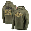 Punc KC.Chiefs #56 George Karlaftis Player Olive Salute to Service Pullover Hoodies Home Game Stitched Jerseys