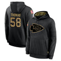 Punc KC.Chiefs #58 Derrick Thomas Player Black Salute to Service Hoodies Limited Game Stitched Jerseys