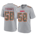 Punc KC.Chiefs #58 Derrick Thomas Player Gray Fashion Game Stitched Jerseys