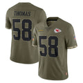 Punc KC.Chiefs #58 Derrick Thomas Player Olive Salute To Service Limited Stitched Jerseys