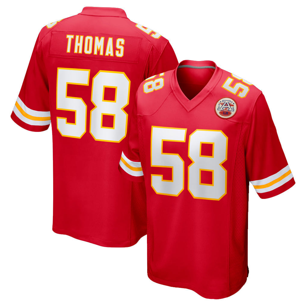 Punc KC.Chiefs #58 Derrick Thomas Player Red Home Game Stitched Jerseys