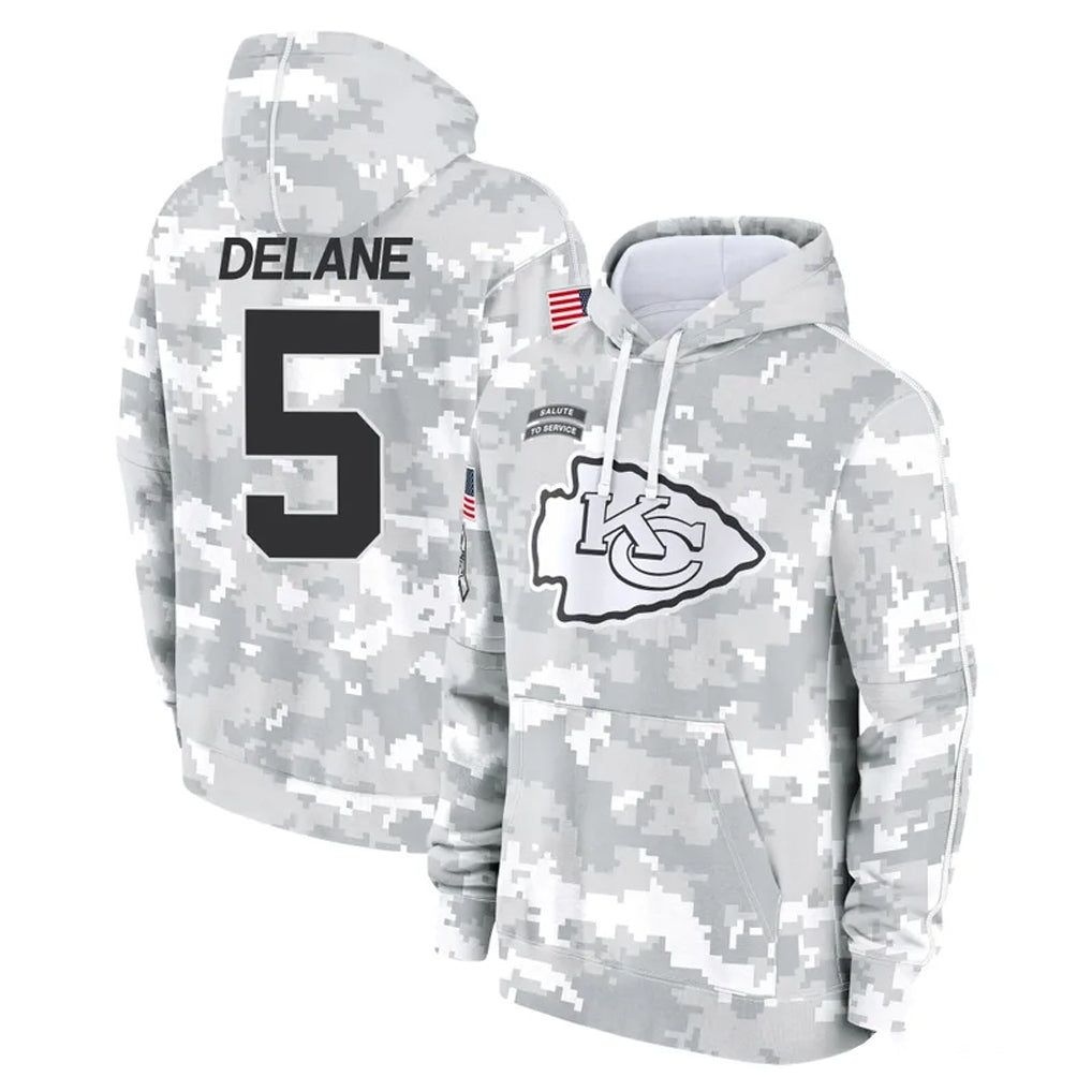 Punc KC.Chiefs #5 Mansoor Delane Player Arctic Camo Salute to Service Hoodies Limited Game Stitched Jerseys