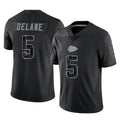 Punc KC.Chiefs #5 Mansoor Delane Player Black Limited Reflective Game Stitched Jerseys