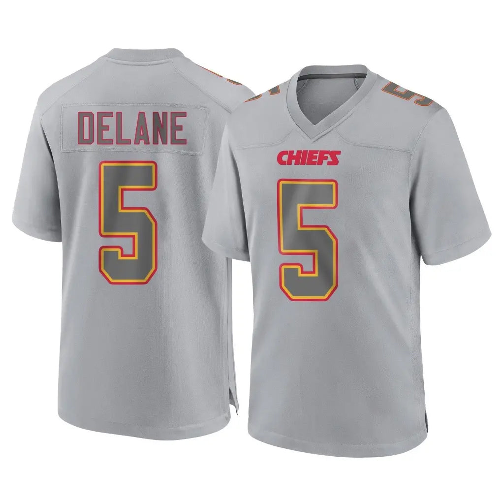 Punc KC.Chiefs #5 Mansoor Delane Player Gray Atmosphere Fashion Game Stitched Jerseys