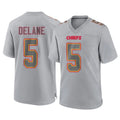 Punc KC.Chiefs #5 Mansoor Delane Player Gray Atmosphere Fashion Game Stitched Jerseys