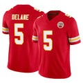 Punc KC.Chiefs #5 Mansoor Delane Player Red Limited Vapor F.U.S.E. Home Game Stitched Jerseys