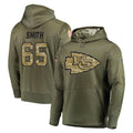 Punc KC.Chiefs #65 Trey Smith Player Olive Salute to Service Pullover Hoodies Home Game Stitched Jerseys