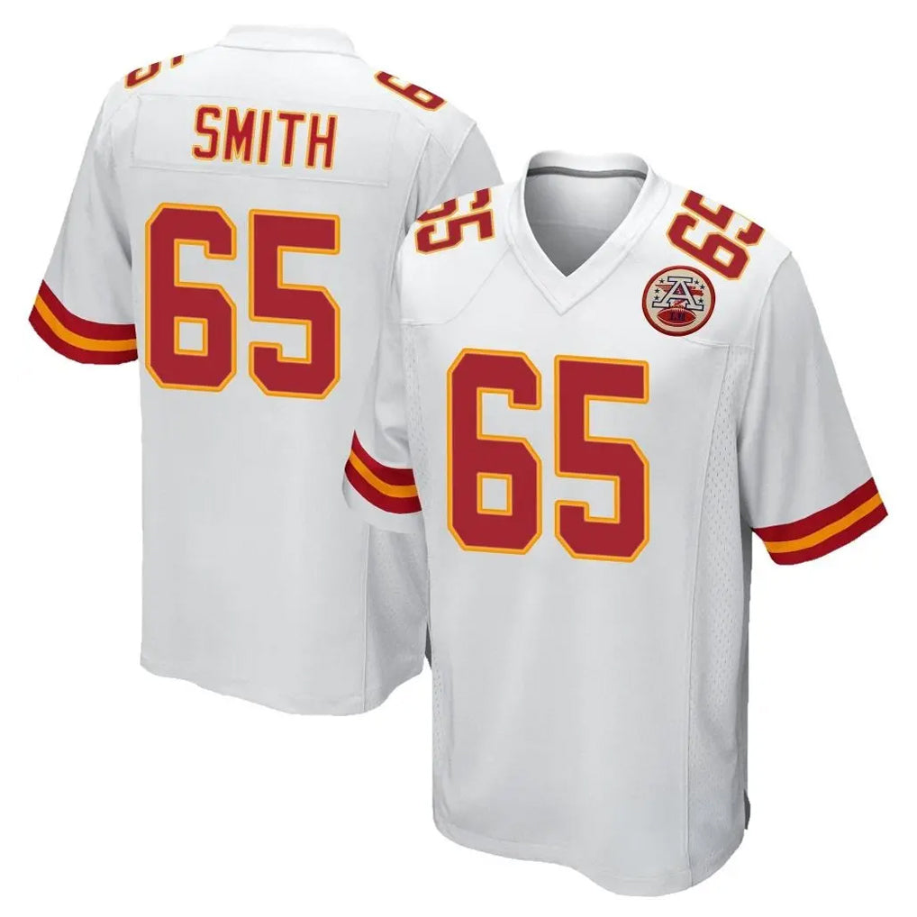 Punc KC.Chiefs #65 Trey Smith Player White Home Game Stitched Jerseys