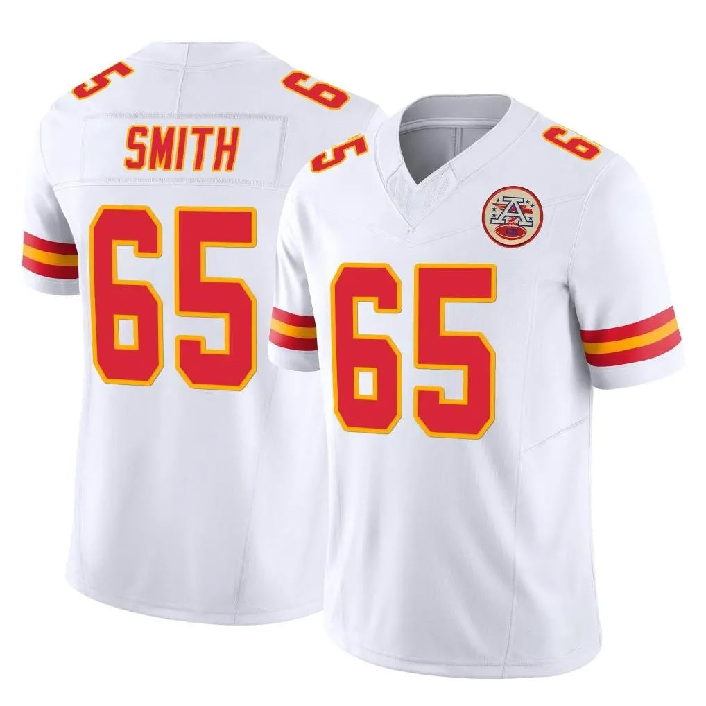 Punc KC.Chiefs #65 Trey Smith Player White Limited Vapor F.U.S.E. Home Game Stitched Jerseys