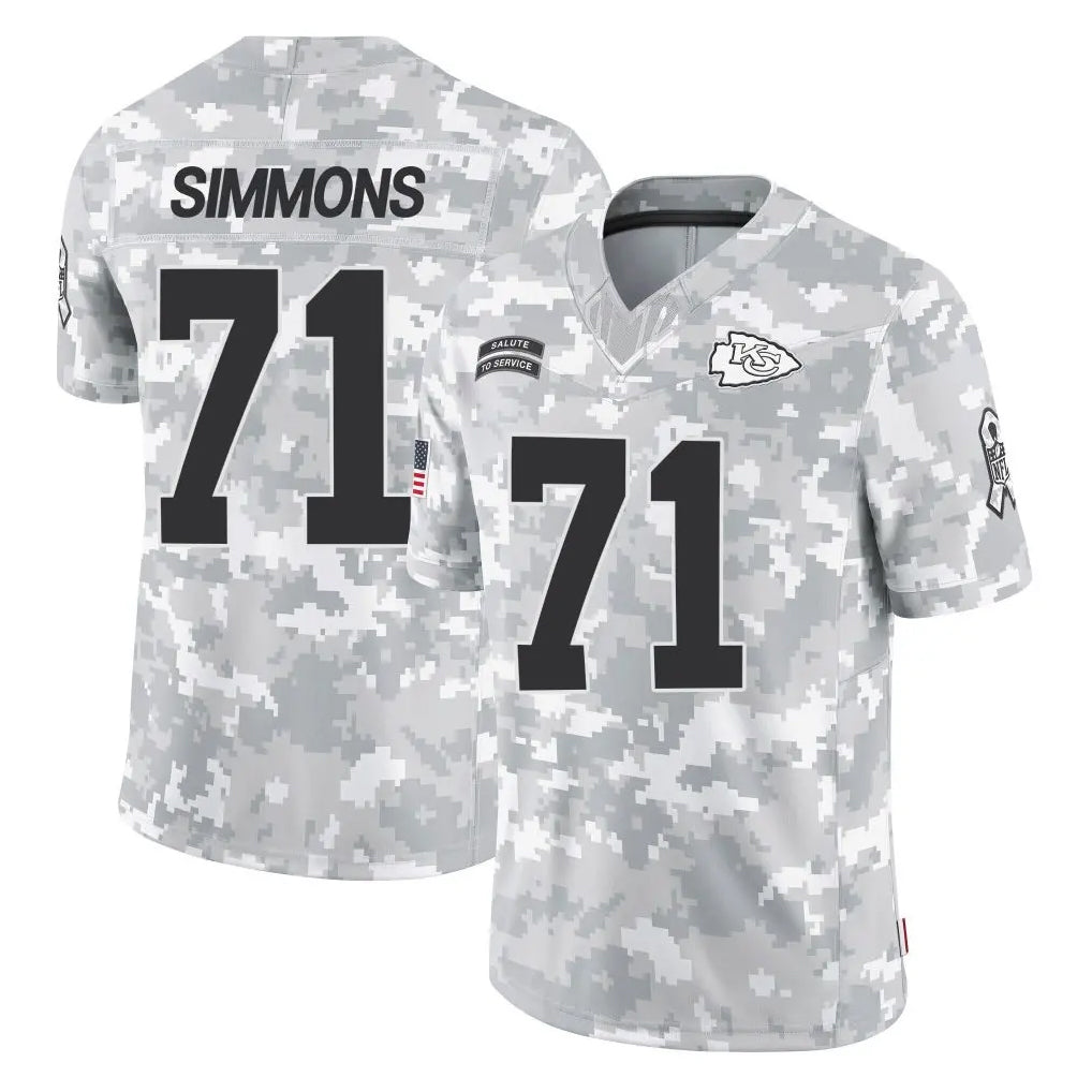 Punc KC.Chiefs #71 Josh Simmons Player Arctic Camo Salute To Service Limited Game Stitched Jerseys