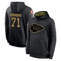 Punc KC.Chiefs #71 Josh Simmons Player Black Salute to Service Hoodies Limited Game Stitched Jerseys