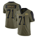 Punc KC.Chiefs #71 Josh Simmons Player Olive Salute To Service Limited Game Stitched Jerseys