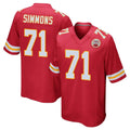 Punc KC.Chiefs #71 Josh Simmons Player Red Home Game Stitched Jerseys