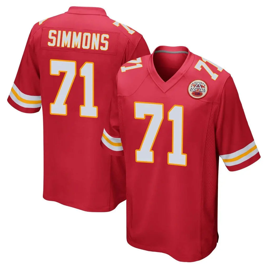 Punc KC.Chiefs #71 Josh Simmons Player Red Home Game Stitched Jerseys